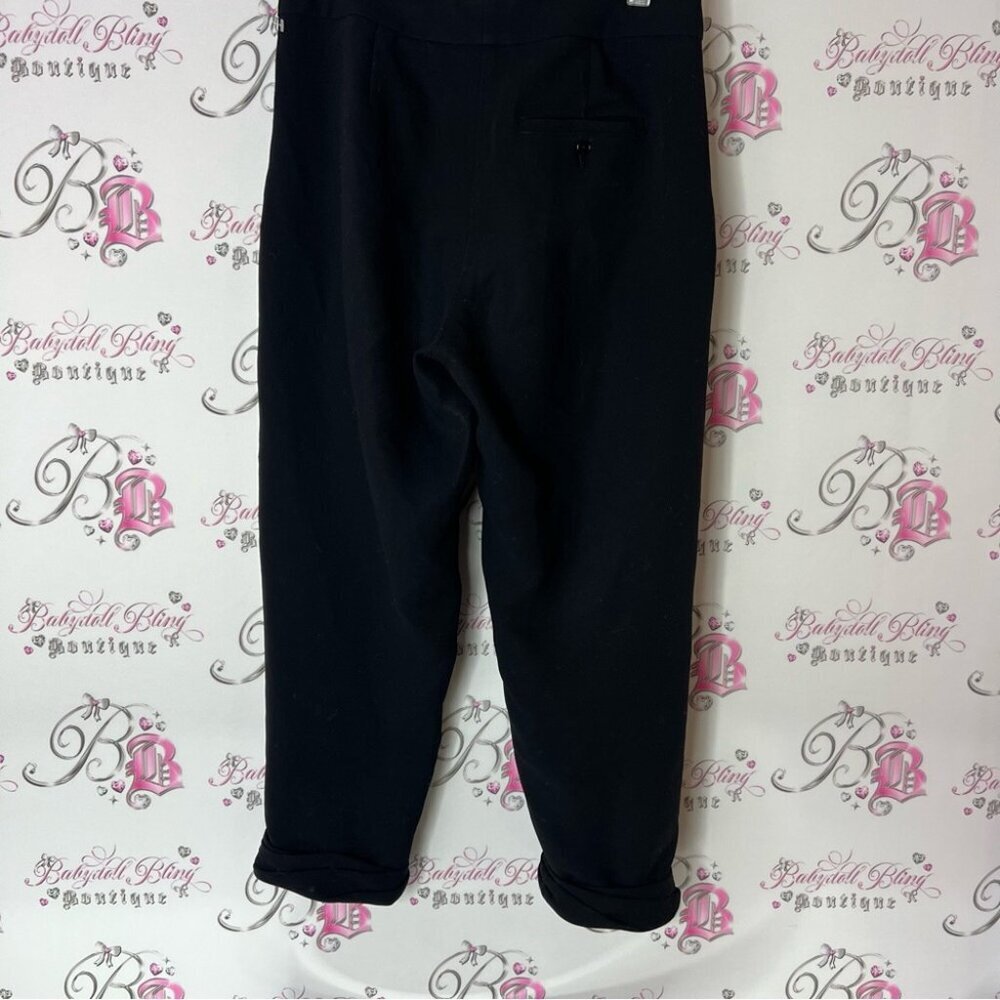 Wilfred Black Cropped Trousers buttons tie up belt ribbon - Picture 3 of 5